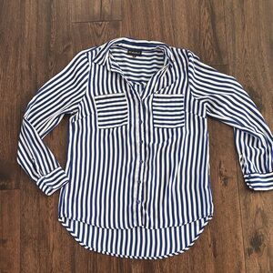 My Michelle Blue and White Striped Blouse